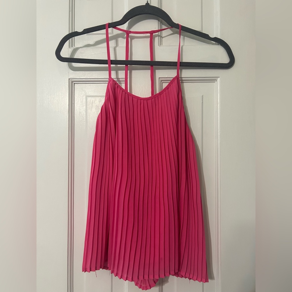 Buddy Love Fuchsia Pleated Tank Top